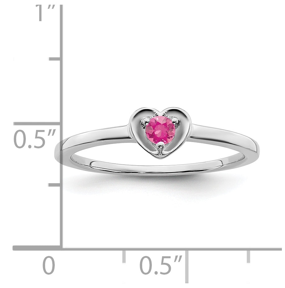 10K Yellow Gold White Gold Pink Tourmaline Heart Ring, Size 6