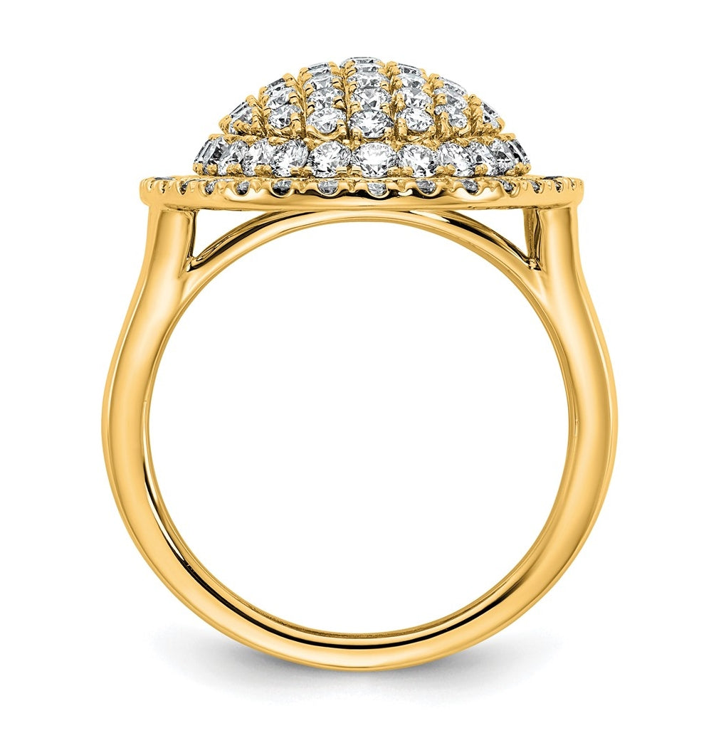 14k Yellow Gold 2 1/4 carat Lab Grown Diamond VS/SI+ G+ Complete Fashion Ring