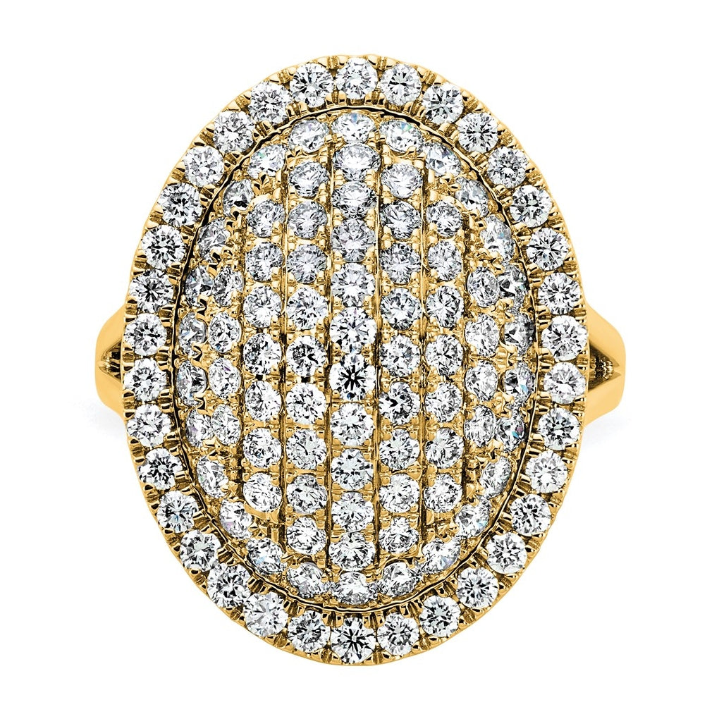 14k Yellow Gold 2 1/4 carat Lab Grown Diamond VS/SI+ G+ Complete Fashion Ring