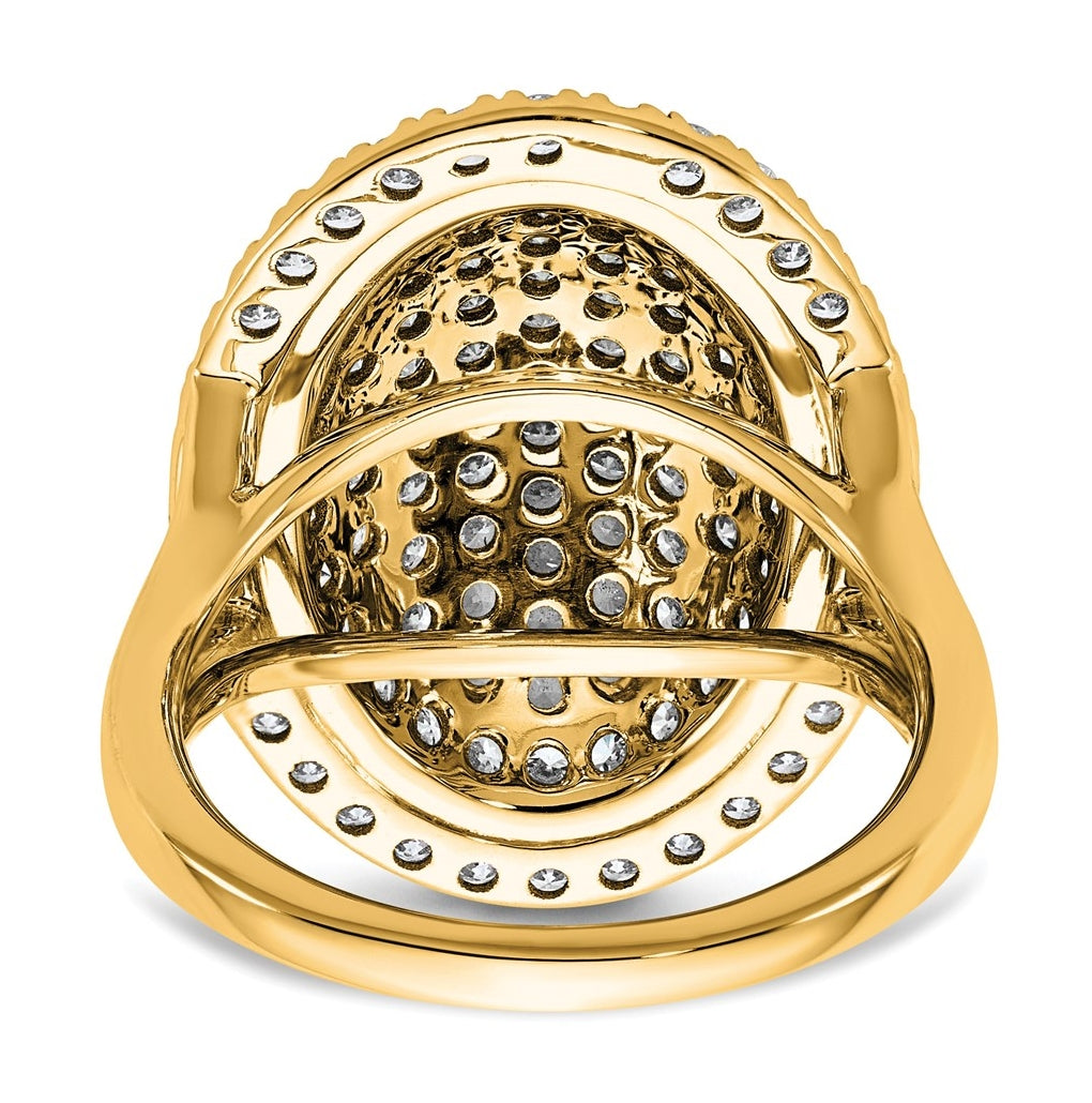 14k Yellow Gold 2 1/4 carat Lab Grown Diamond VS/SI+ G+ Complete Fashion Ring