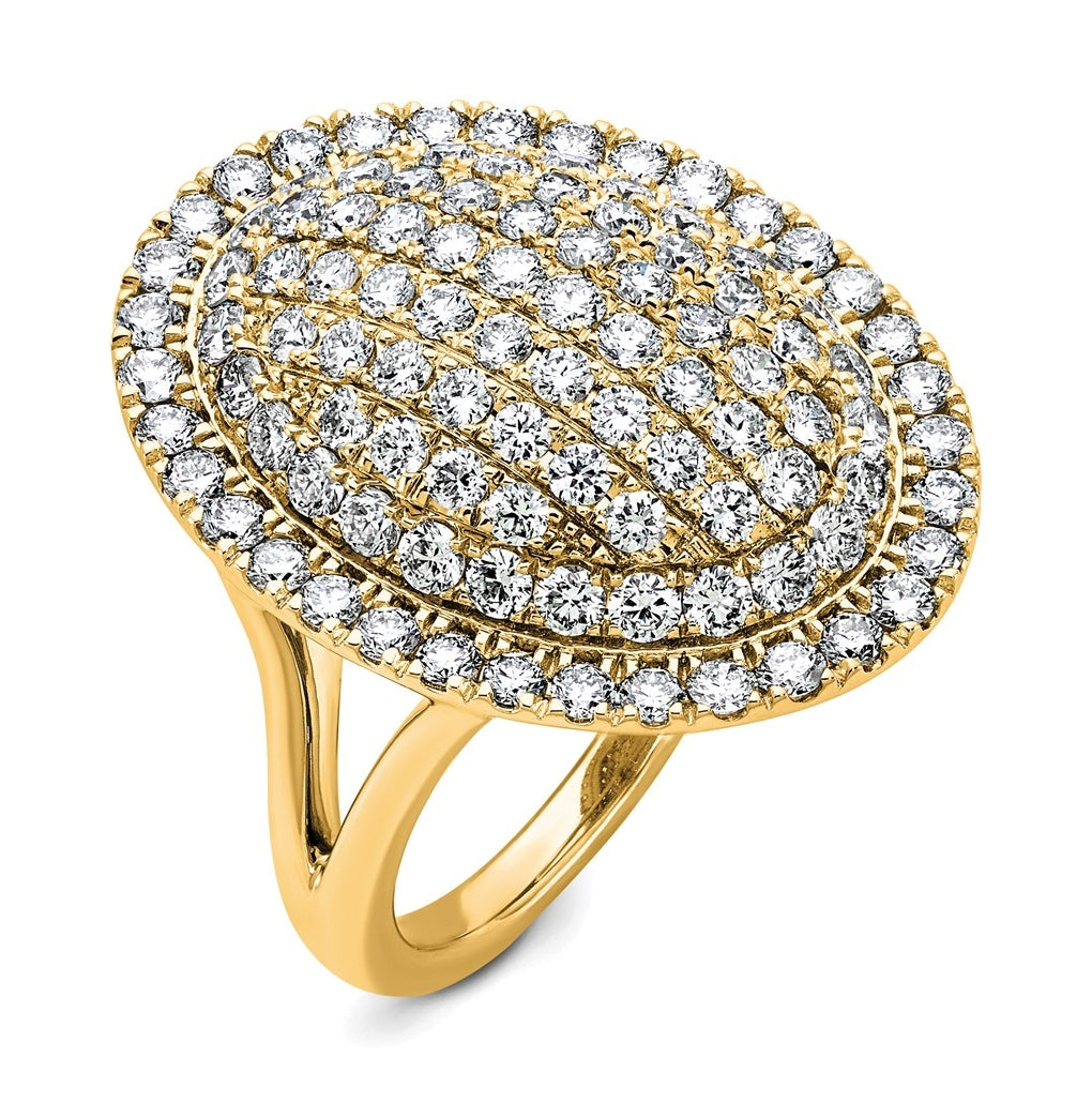 14k Yellow Gold 2 1/4 carat Lab Grown Diamond VS/SI+ G+ Complete Fashion Ring