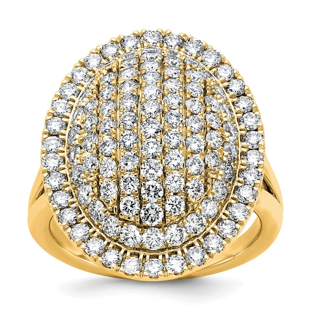 14k Yellow Gold 2 1/4 carat Lab Grown Diamond VS/SI+ G+ Complete Fashion Ring