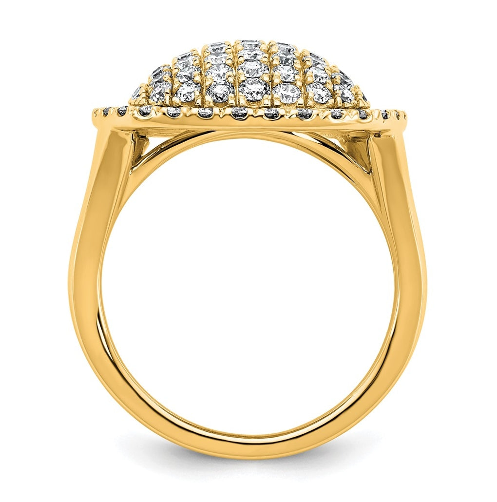 14k Yellow Gold 2 carat Lab Grown Diamond VS/SI+ G+ Complete Fashion Ring