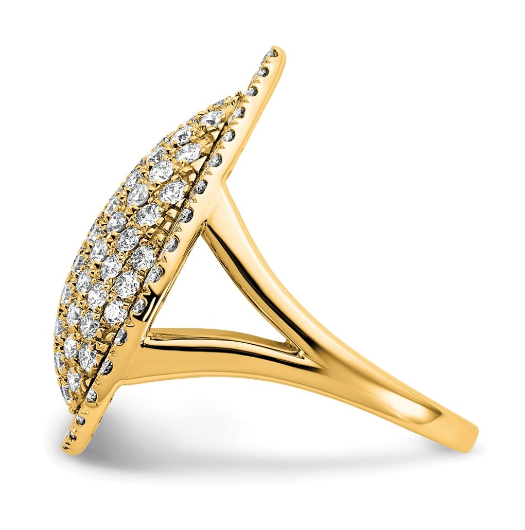 14k Yellow Gold 2 carat Lab Grown Diamond VS/SI+ G+ Complete Fashion Ring