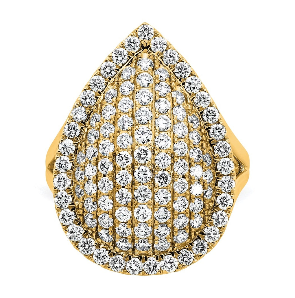 14k Yellow Gold 2 carat Lab Grown Diamond VS/SI+ G+ Complete Fashion Ring