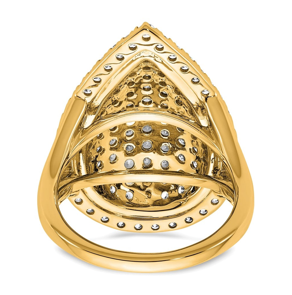 14k Yellow Gold 2 carat Lab Grown Diamond VS/SI+ G+ Complete Fashion Ring