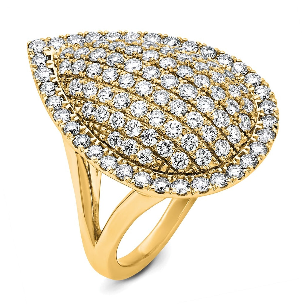 14k Yellow Gold 2 carat Lab Grown Diamond VS/SI+ G+ Complete Fashion Ring