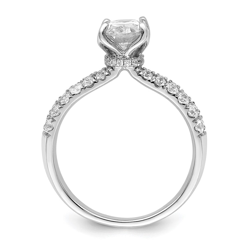 14k White Gold 1 5/8 carat Certified Lab Grown Diamond VS+ F+ Oval Complete Engagement Ring