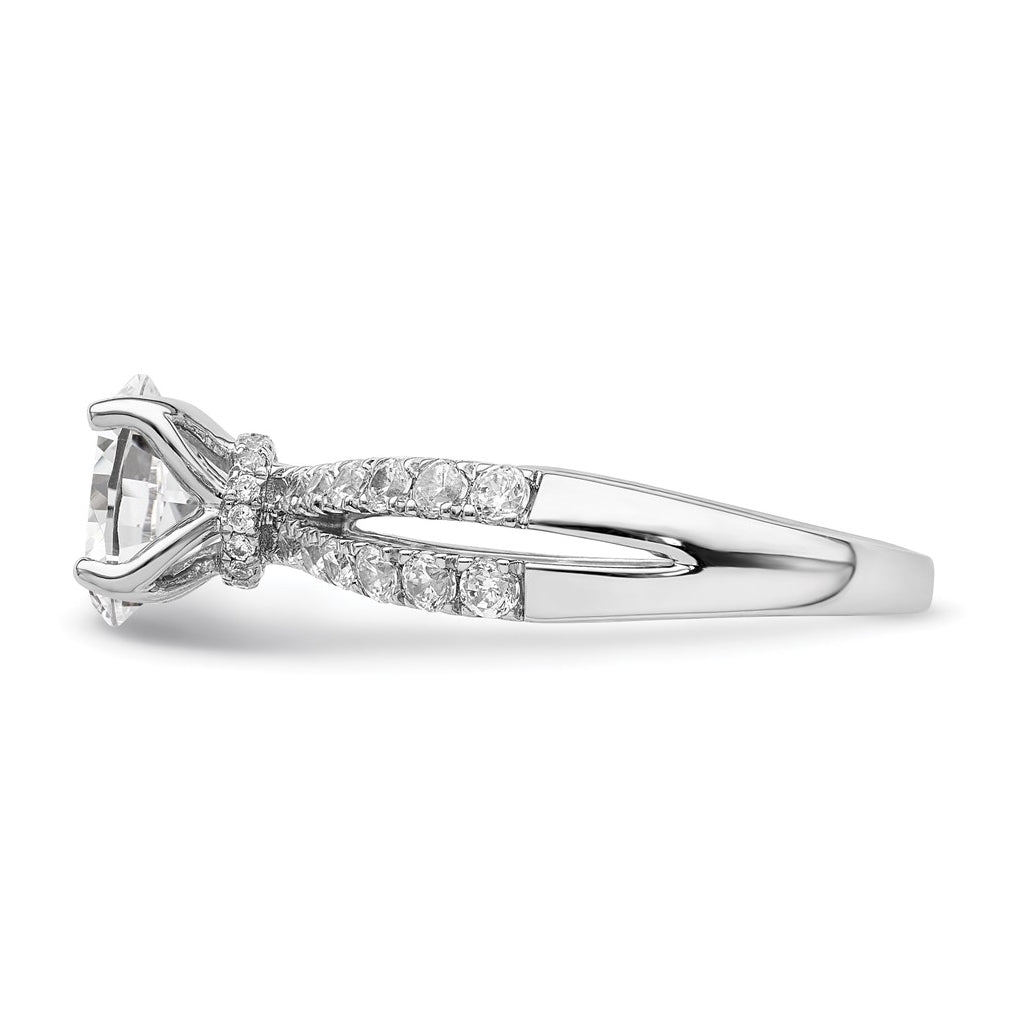 14k White Gold 1 5/8 carat Certified Lab Grown Diamond VS+ F+ Oval Complete Engagement Ring
