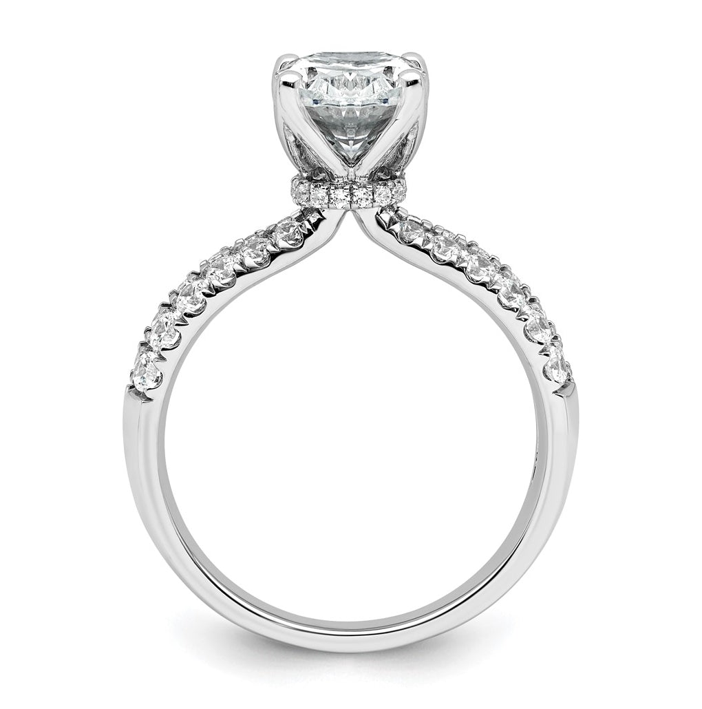 14k White Gold 1 5/8 carat Certified Lab Grown Diamond VS+ F+ Oval Complete Engagement Ring