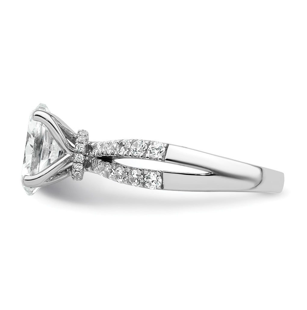 14k White Gold 1 5/8 carat Certified Lab Grown Diamond VS+ F+ Oval Complete Engagement Ring
