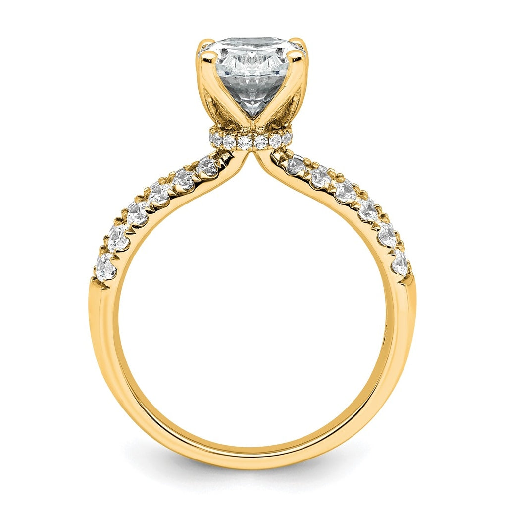 14k Yellow Gold 1 5/8 carat Certified Lab Grown Diamond VS+ F+ Oval Complete Engagement Ring