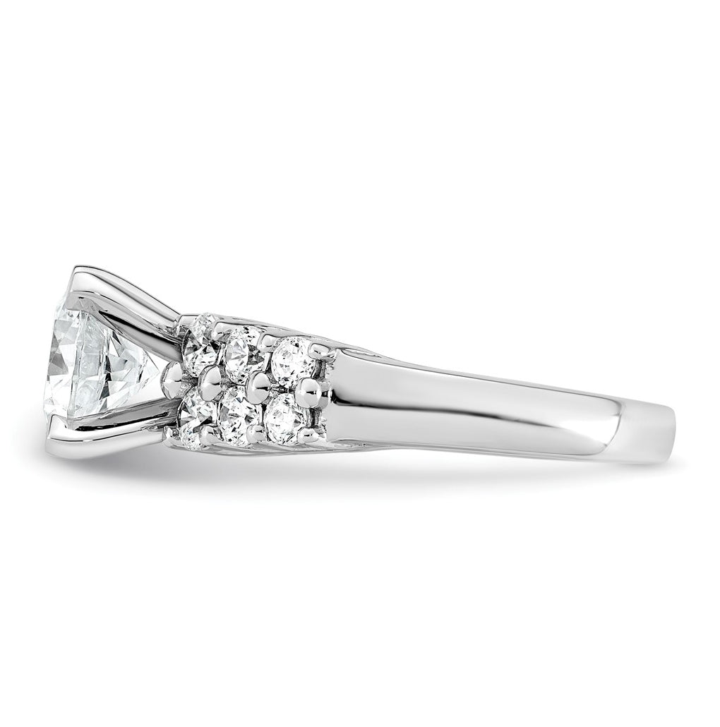 14k White Gold 2 7/8 carat Certified Lab Grown Diamond VS+ F+ Round Complete Engagement Ring