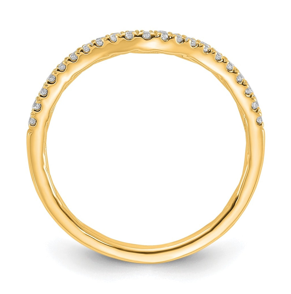 14k Yellow Gold 1/6 carat Lab Grown Diamond VS/SI+ G+ Complete Contoured Wedding Band