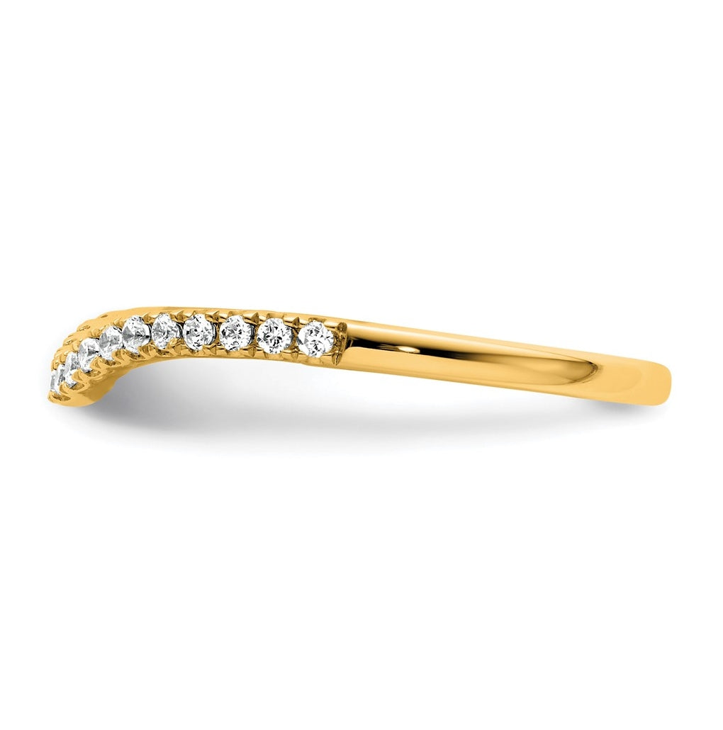 14k Yellow Gold 1/6 carat Lab Grown Diamond VS/SI+ G+ Complete Contoured Wedding Band
