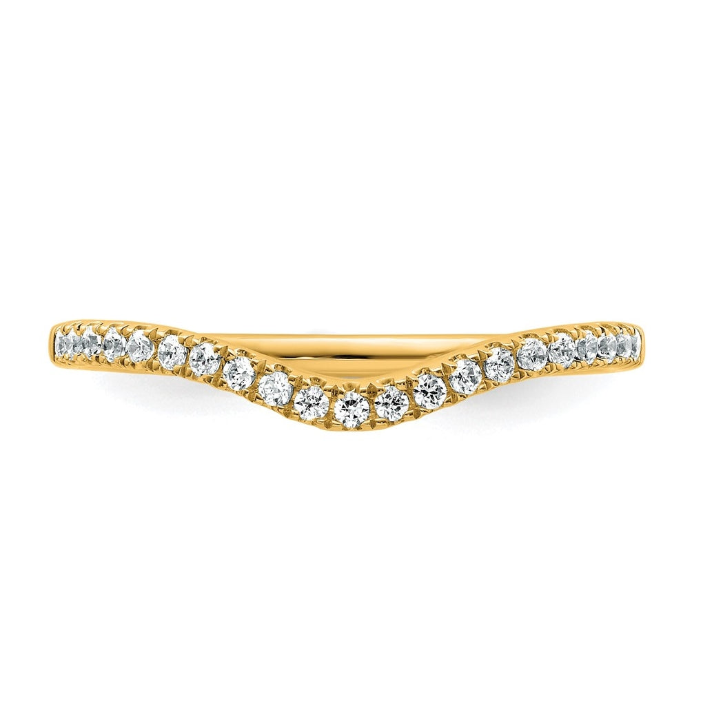 14k Yellow Gold 1/6 carat Lab Grown Diamond VS/SI+ G+ Complete Contoured Wedding Band
