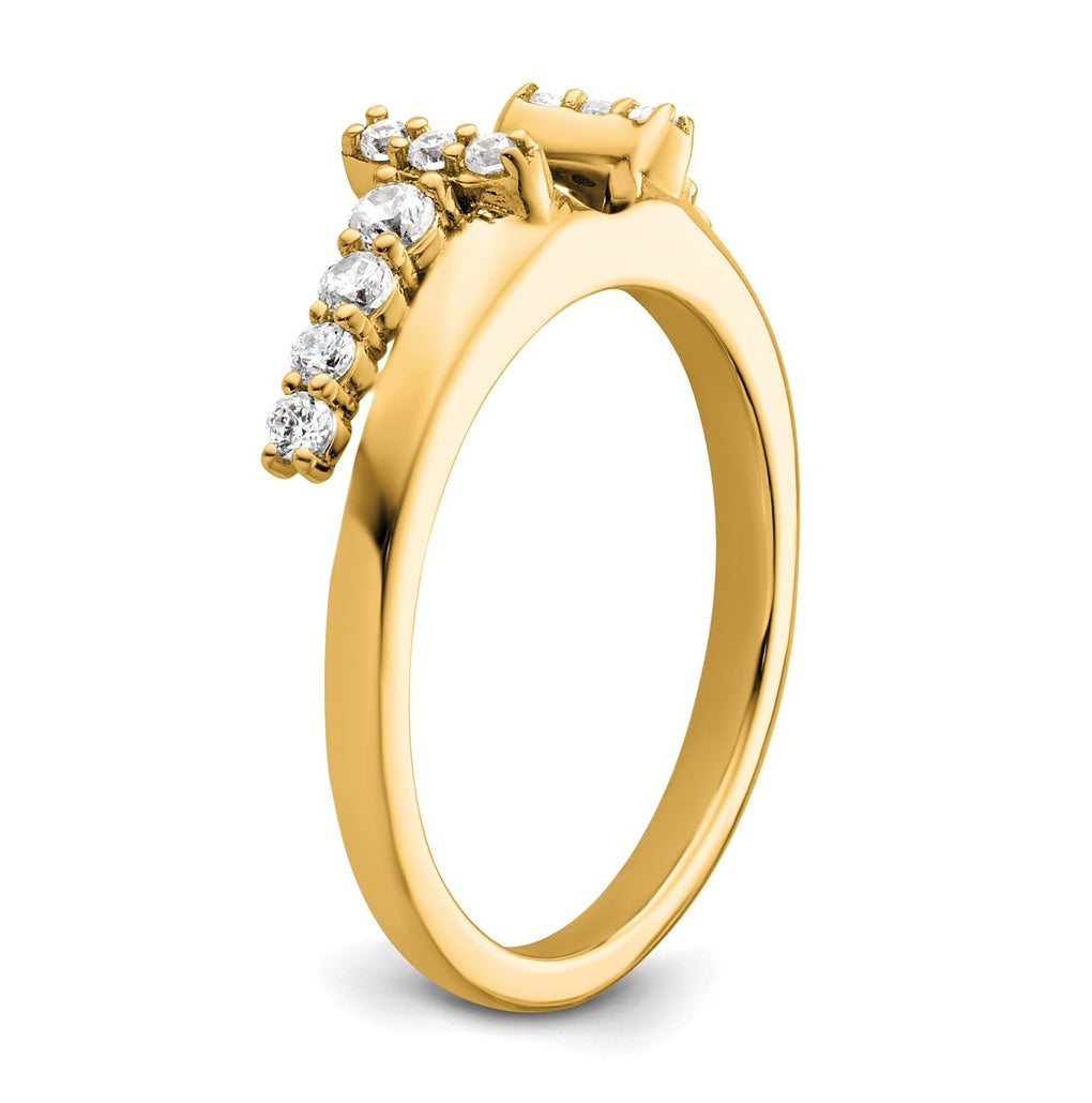 14K Yellow Or White Gold Complete Diamond Wrap Ring