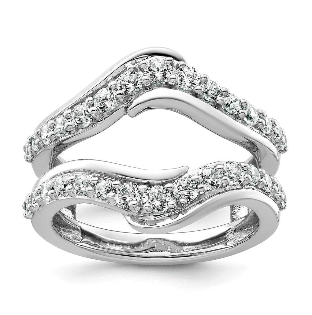 14k White Gold 1 carat Lab Grown Diamond VS+ F+ Complete Ring Guard
