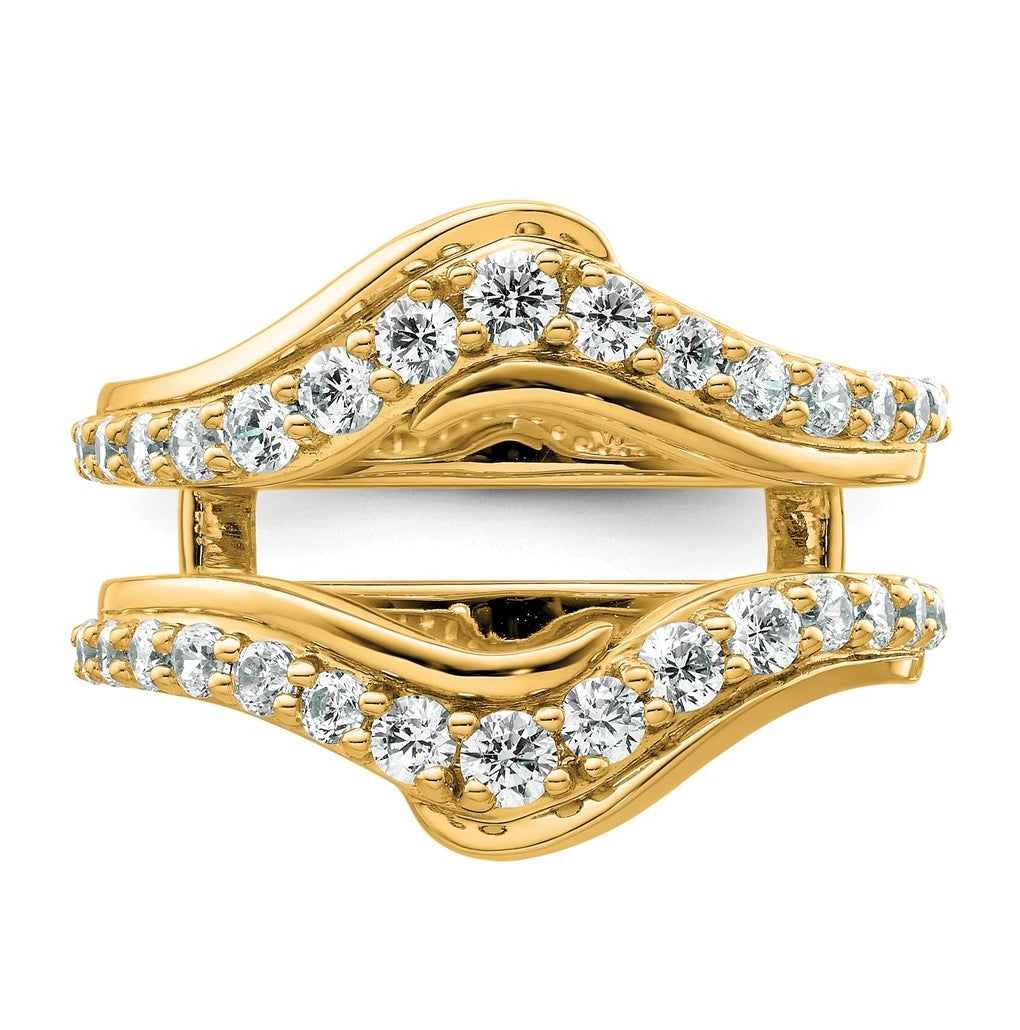 14k Yellow Gold 1 carat Lab Grown Diamond VS+ F+ Complete Ring Guard