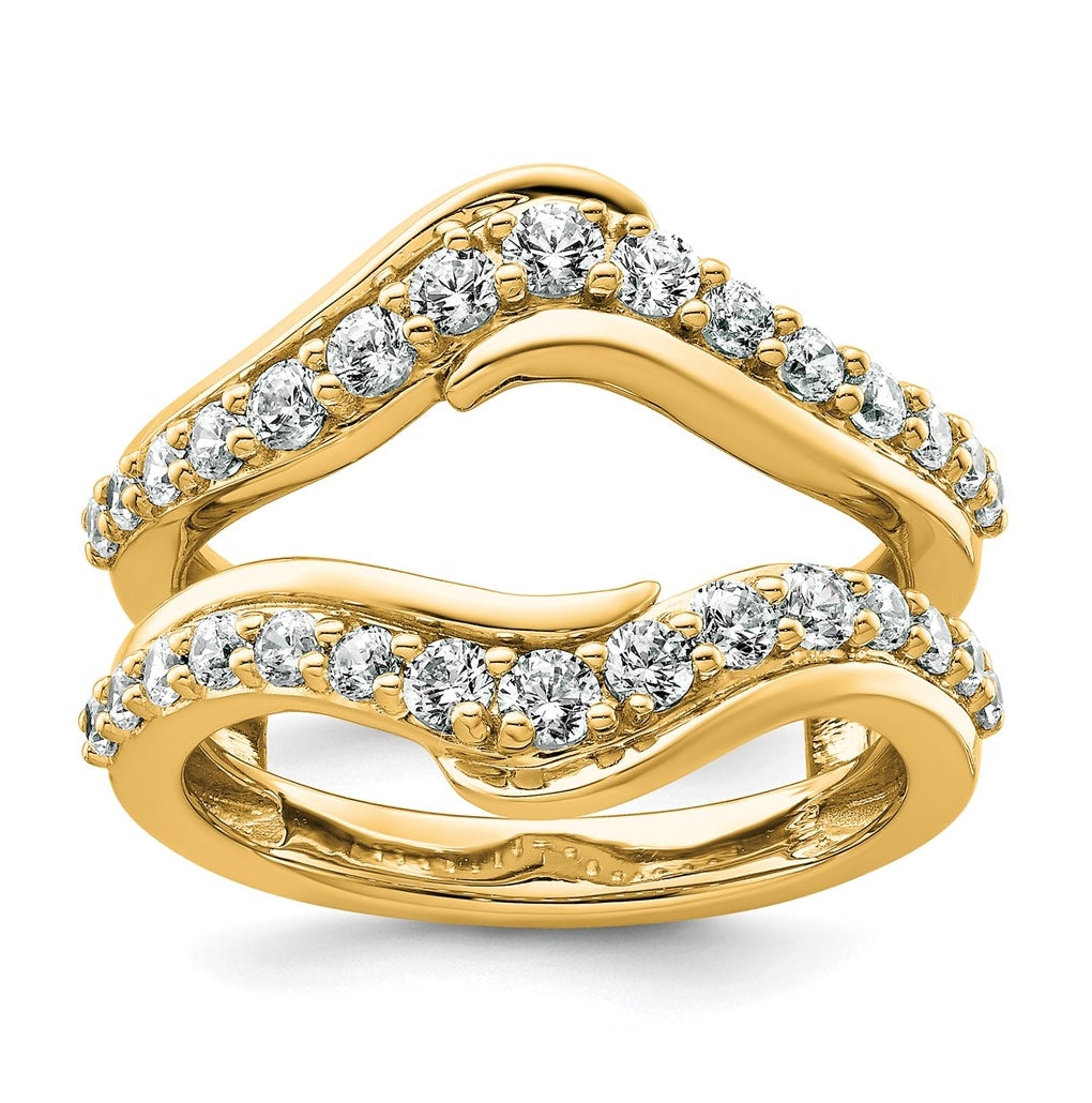 14k Yellow Gold 1 carat Lab Grown Diamond VS+ F+ Complete Ring Guard