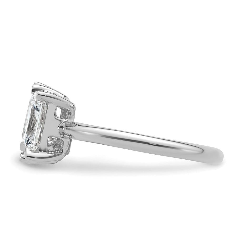 14k White Gold Lab Grown Diamond VS+ F+ Pear/Radiant Two-stone Complete Ring