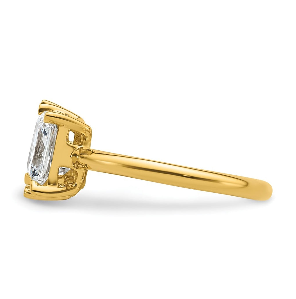 14k Yellow Gold Lab Grown Diamond VS+ F+ Pear/Radiant Two-stone Complete Ring