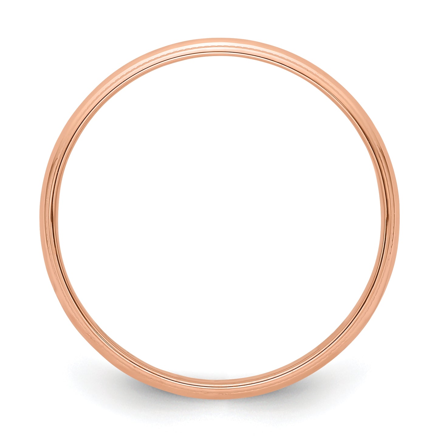 14k Rose Gold 4mm Lightweight Milgrain Half Round Wedding Band Size 5