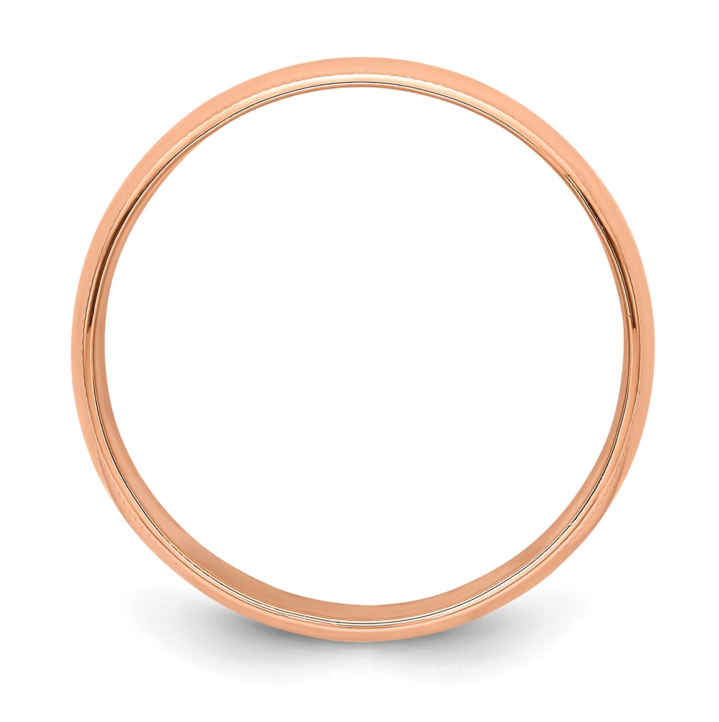 14k Rose Gold 6mm Lightweight Milgrain Half Round Wedding Band Size 4