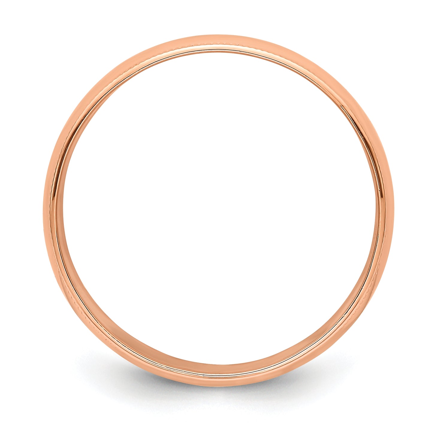 14k Yellow Or White Or Rose Gold Lightweight Milgrain Half Round Wedding Band