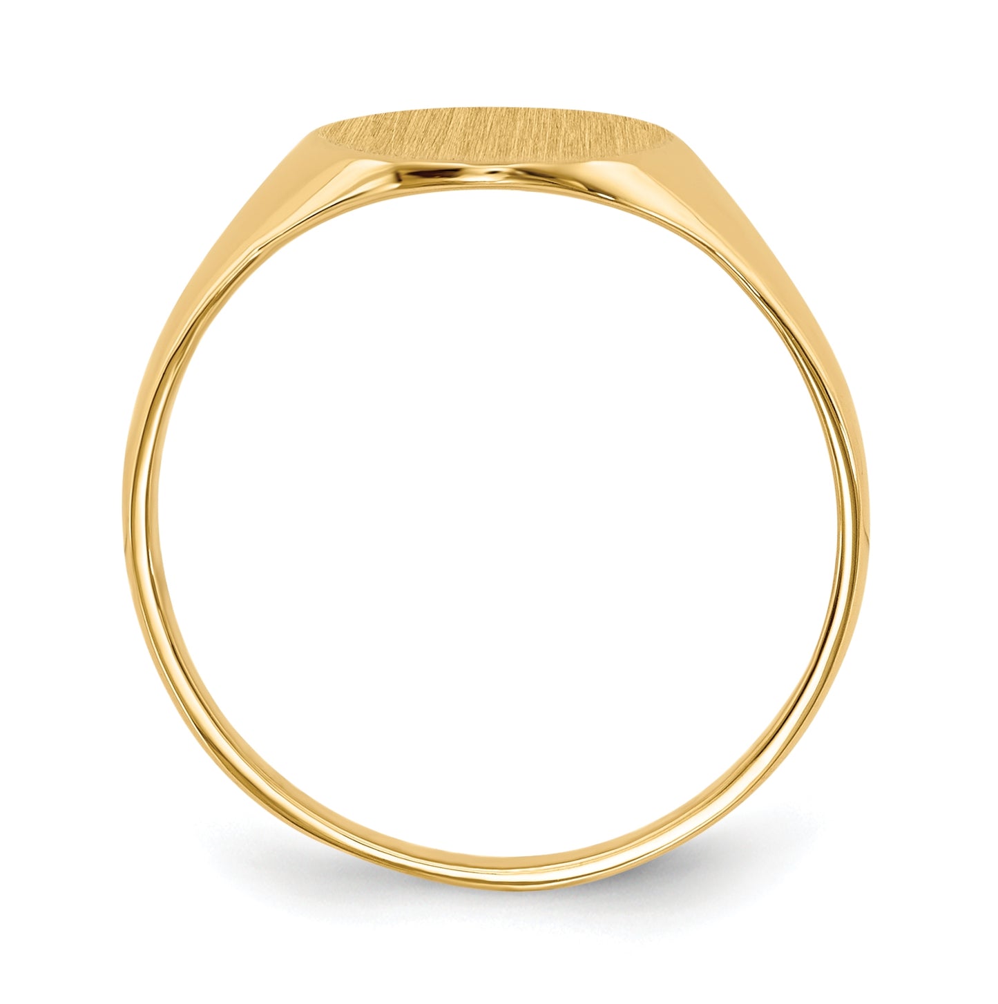 14K Yellow Gold 11.0x9.5mm Closed Back Signet Ring
