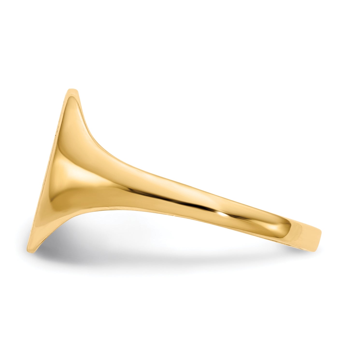 14K Yellow Gold 11.0x9.5mm Closed Back Signet Ring
