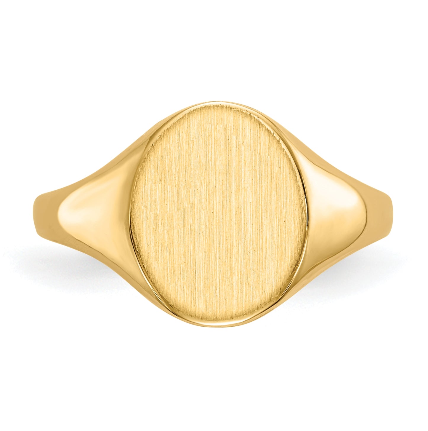 14K Yellow Gold 11.0x9.5mm Closed Back Signet Ring