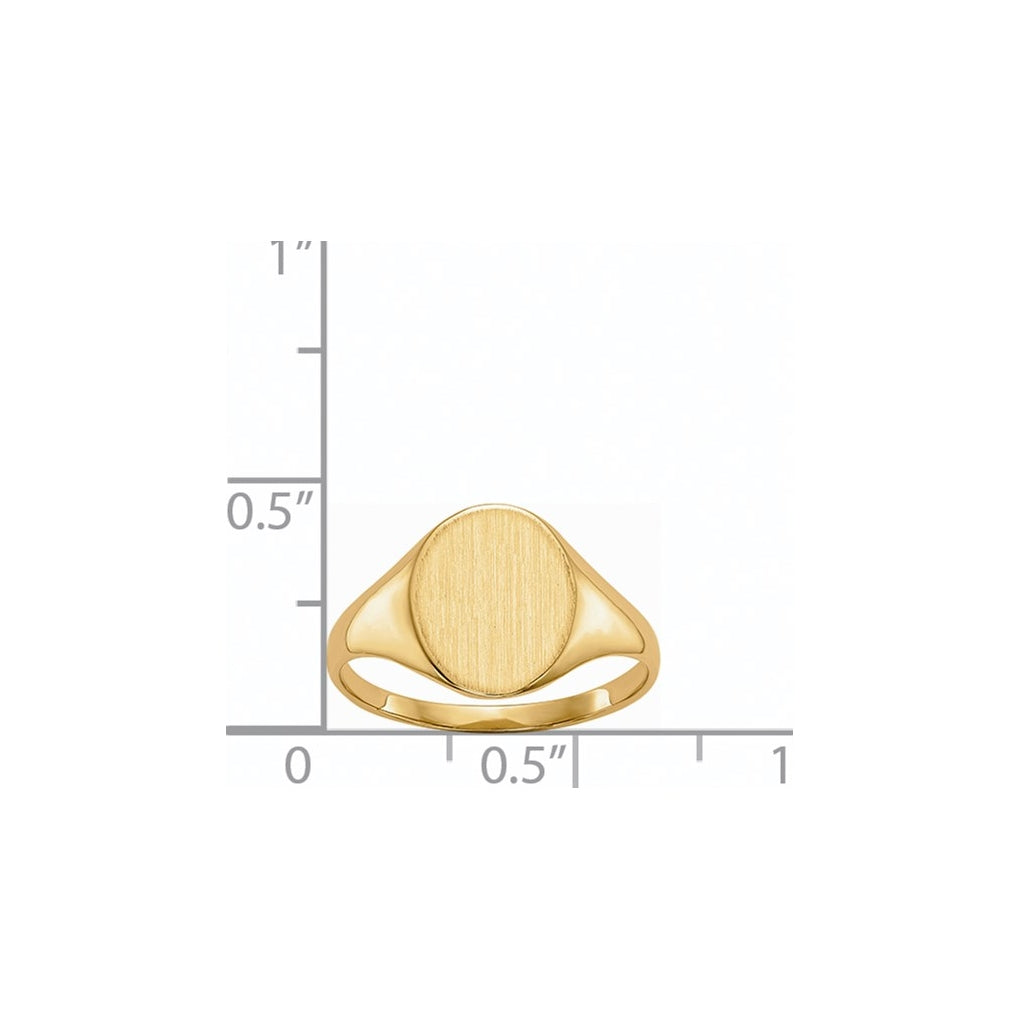 14k Yellow Gold 9.5x11.0mm Closed Back Signet Ring