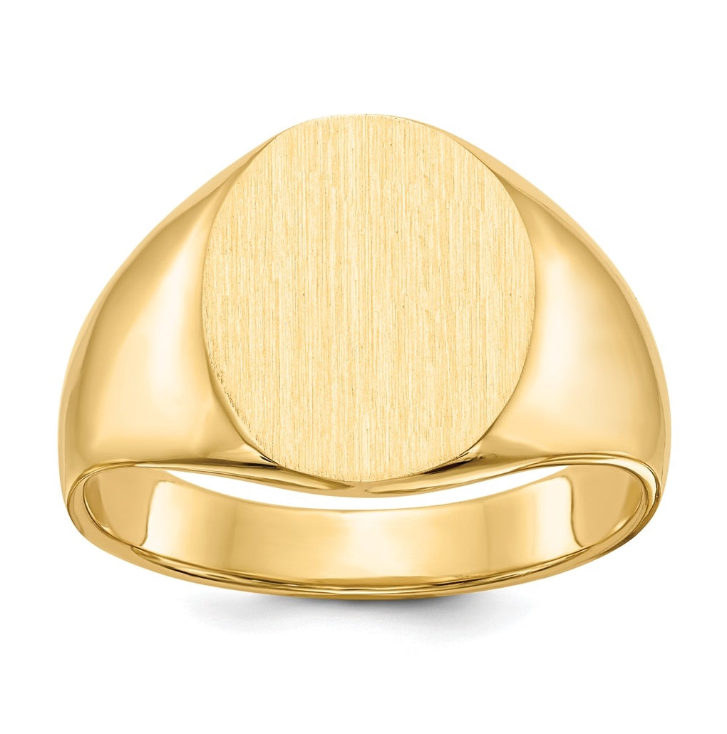 10K Yellow Gold 14.5x12.0mm Closed Back Men's Signet Ring