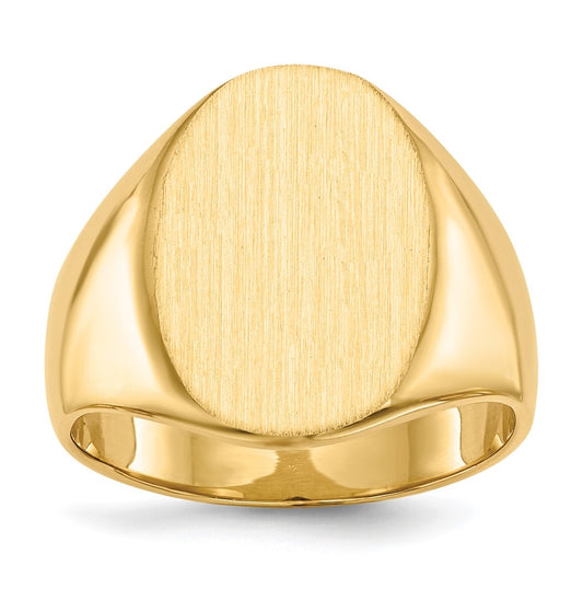 10K Yellow Gold 18.0x14.0mm Closed Back Men's Signet Ring