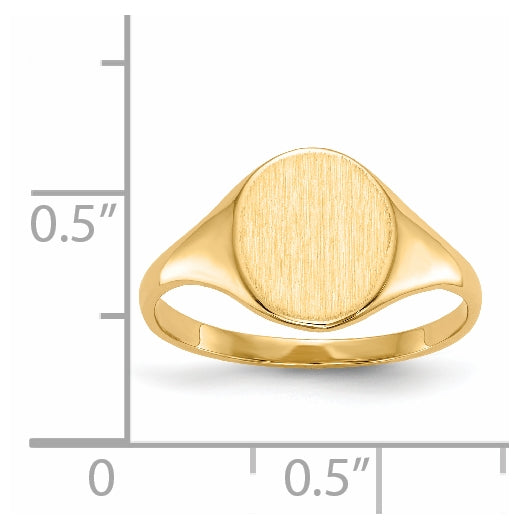 14K Yellow Gold 10.0x8.5mm Open Back Signet Ring