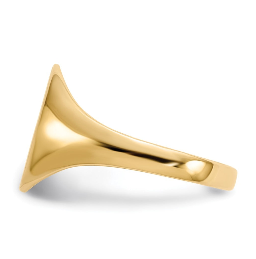 14k Yellow Gold 9.5x11.0mm Open Back Signet Ring