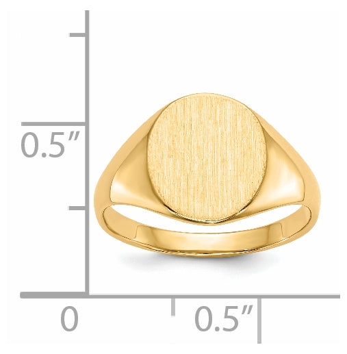 14K Yellow Gold 11.0x9.5mm Open Back Signet Ring