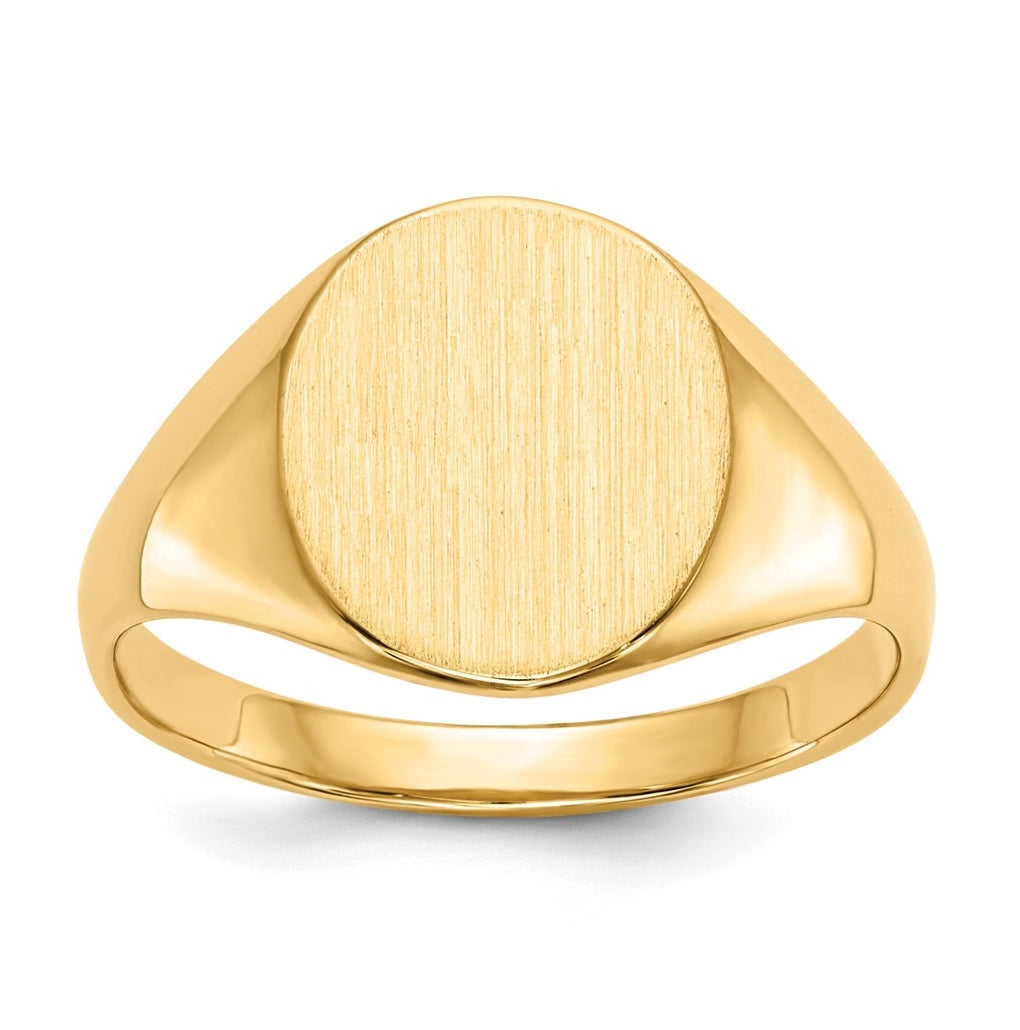 14K Yellow Gold 11.0x9.5mm Open Back Signet Ring