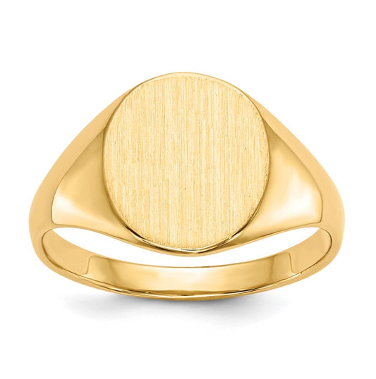 14K Yellow Gold 11.0x9.5mm Open Back Signet Ring