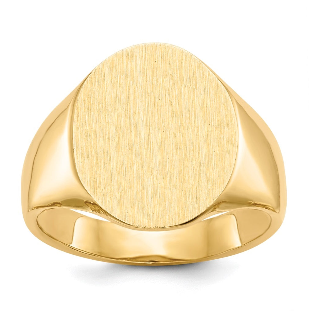 10K Yellow Gold 16.0x14.0mm Open Back Men's Signet Ring
