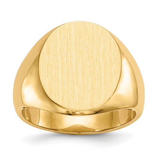 10K Yellow Gold 17.5x14.5mm Closed Back Men's Signet Ring