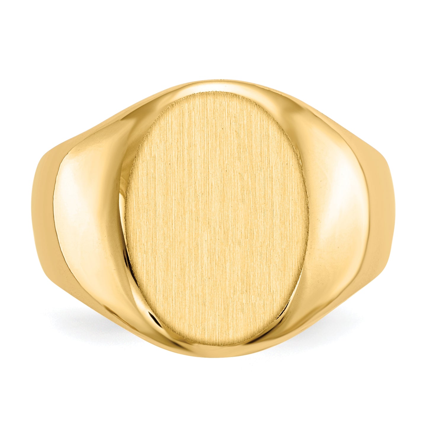 10K Yellow Gold 16.0x11.5mm Closed Back Men's Signet Ring