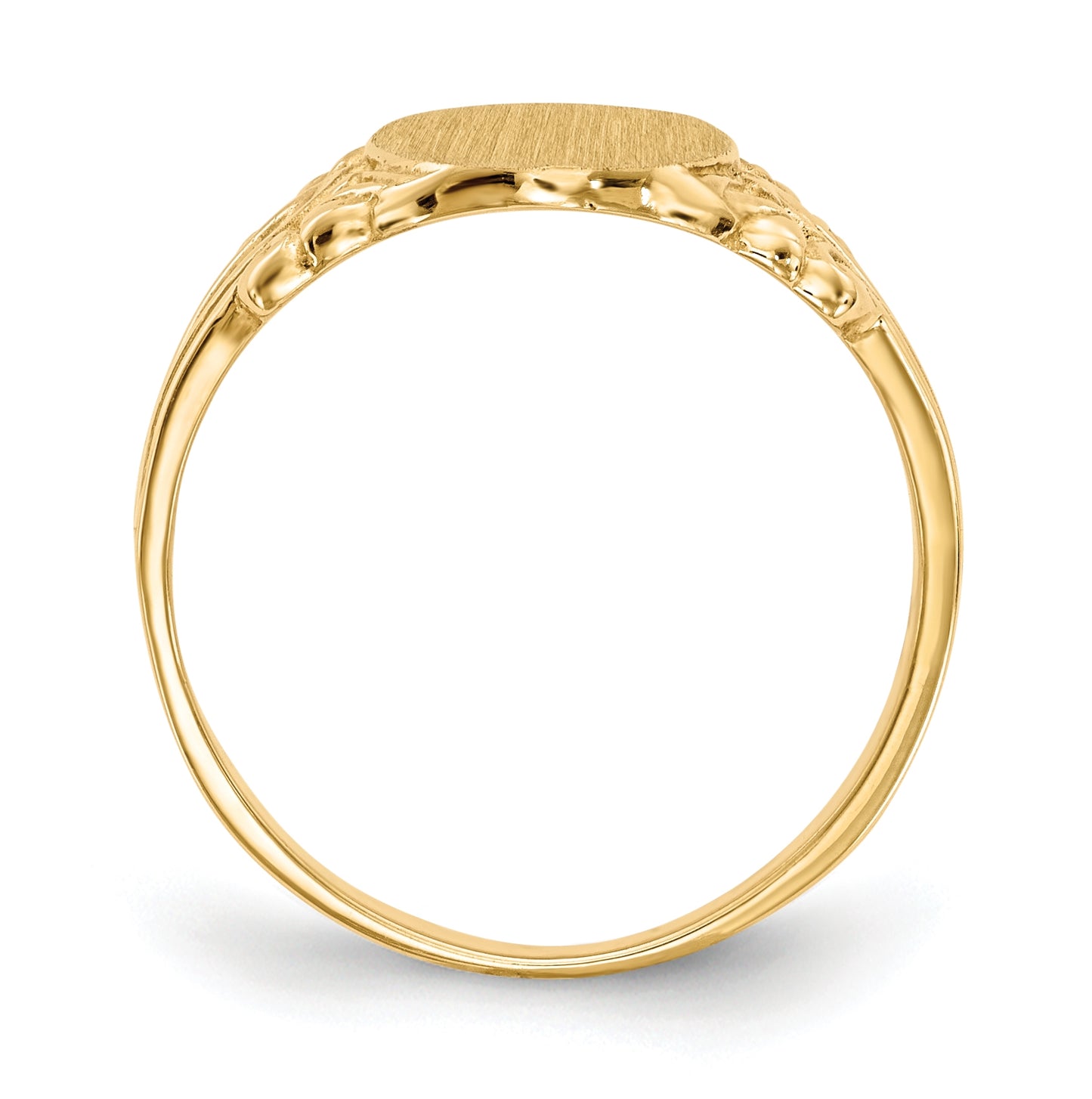 10K Yellow Gold 10.0x8.0mm Closed Back Signet Ring