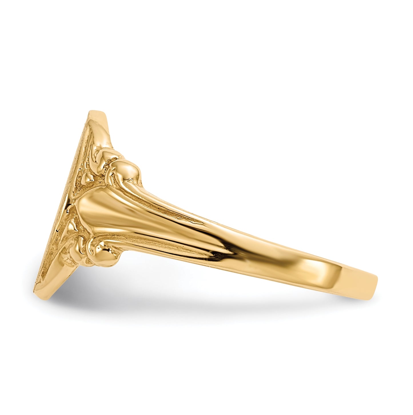 10K Yellow Gold 10.0x8.0mm Closed Back Signet Ring