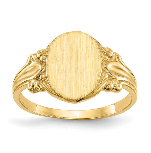 10K Yellow Gold 10.0x8.0mm Closed Back Signet Ring