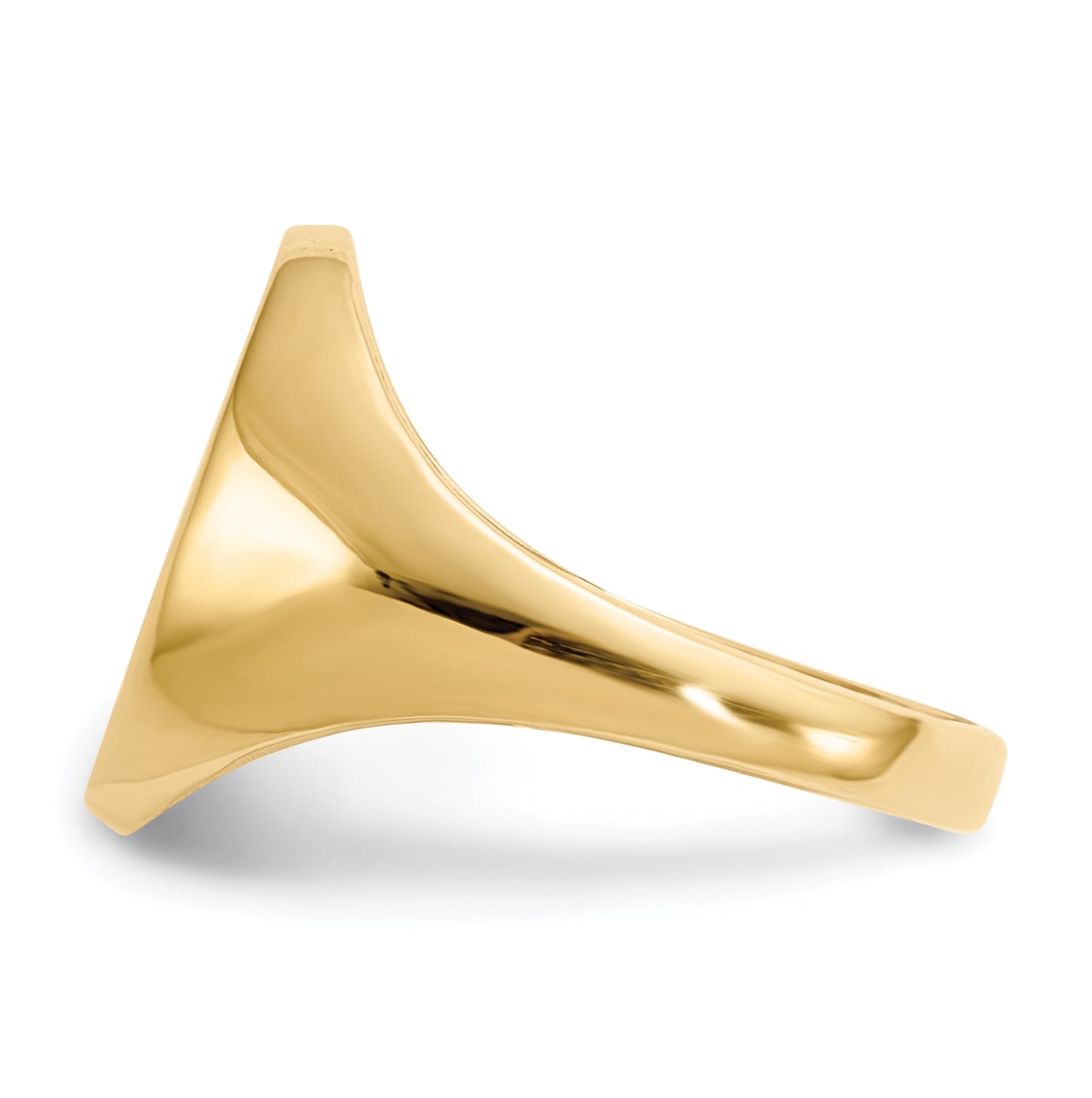 14K Yellow Gold 9.5x12.5mm Closed Back Signet Ring