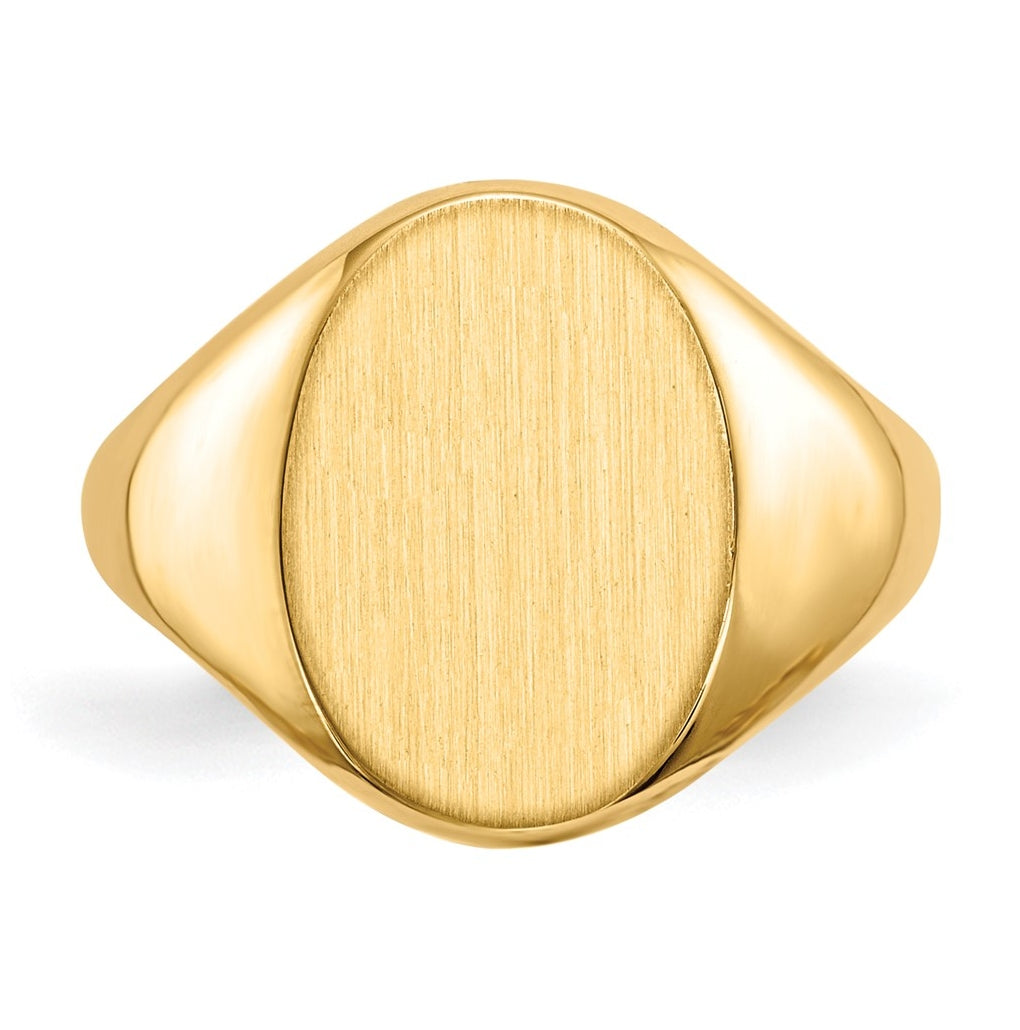 14k Yellow Gold 9.5x12.5mm Closed Back Signet Ring