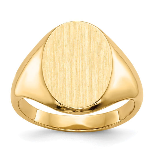 14K Yellow Gold 9.5x12.5mm Closed Back Signet Ring