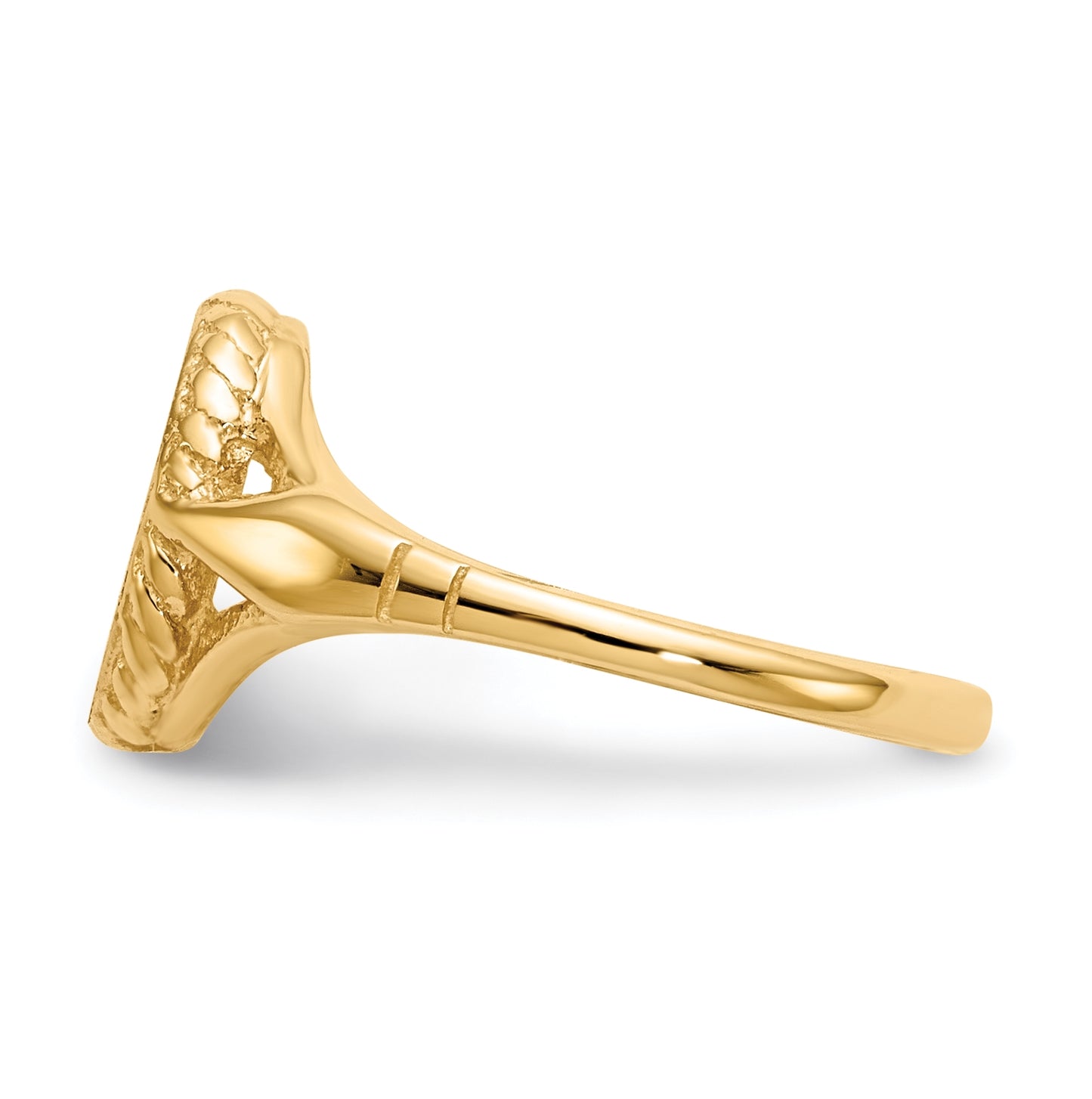 14K Yellow Gold 8.5x6.5mm Open Back Child's Signet Ring
